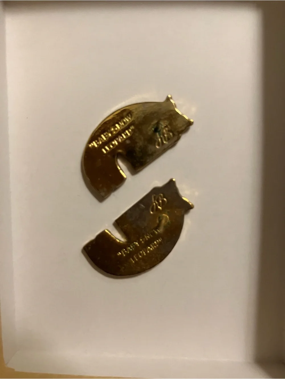 Vintage Signed Laurel Burch “Baby Snow Leopard” Earrings - Picture 2 of 3